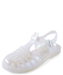 The Children’s Place Girls Jelly Fisherman Sandals, Holographic, 3 Big Kid