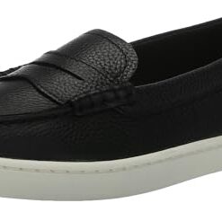 Cole Haan Women’s Nantucket Penny Loafer, Black Pebbled Leather, 8