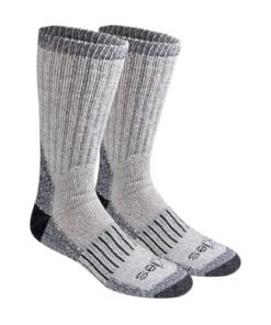 Dickies Men’s Heavy Weight Wool Blend Thermal Crew Socks 2 & 4, Blue (2 Pairs), Large