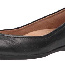 Naturalizer Womens Vivienne Comfortable Slip On Ballet Flats,Black Leather,10M