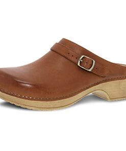 Dansko Berry Slip-On Mule Clogs for Women – Memory Foam and Arch Support for All -Day Comfort and Support – Lightweight EVA Oustole for Long-Lasting Wear Tan Burnished Full Grain 7.5-8 M US