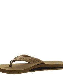 Quiksilver Men’s Carver Suede 3 Point Flip Flop Athletic Sandal, Tan/Solid, 10 M US