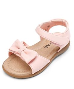 DREAM PAIRS KSD213 Toddler Girls Sandals Fashion Bow Summer Shoes Pink 4 Toddler