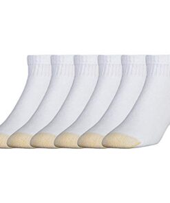 GOLDTOE Men’s 656p Cotton Quarter Athletic Socks, Multipairs, White (6-Pairs), X-Large