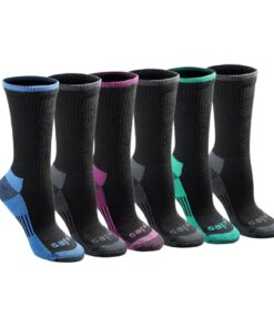 Dickies Women’s Dritech Advanced Moisture Wicking Crew Socks, Black Assorted (6 Pairs), Shoe Size: 6-9