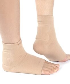 WalkMii Achilles Tendon Protector (1 Pair)- Compression Gel Cushion Padded Support for Bursitis,Achilles Tendonitis, Blister Prevention (Men & Women)-L/XL