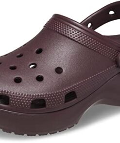 Crocs Women’s Classic Platform Clogs, Platform Shoes, Dark Cherry, 10 Women