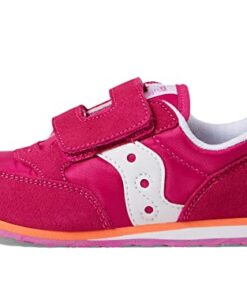 Saucony Baby Jazz Hook & Loop Sneaker, Fuchsia/Coral/White, 10.5 US Unisex Little Kid