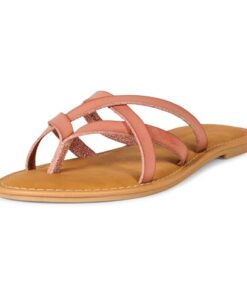 Amazon Essentials Women’s Strappy Slide Flat Sandal, Dusty Rose, 8