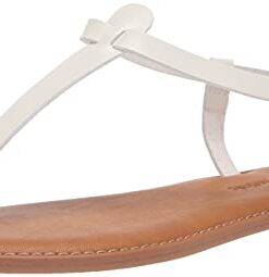 Amazon Essentials Women’s Casual Thong Sandal with Ankle Strap, White, 9