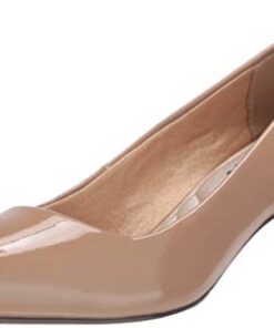 Easy Street Women’s Pointe Dress Pump, Nude Patent, 7.5