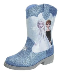 Disney Frozen Cowgirl Western Boots – Elsa and Anna cowboy boot – Blue (size 7 Toddler)