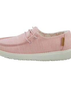 Hey Dude Girl’s Wendy Youth Linen Cotton Candy Size 4 | Girl’s Shoes | Girl’s Lace Up Loafers | Comfortable & Light-Weight