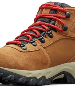 Columbia Men’s Newton Ridge Plus II Suede Waterproof Boot, Breathable with High-Traction Grip,elk/mountain red,8.5