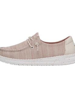 Hey Dude Wendy Youth Sport Mesh Light Pink Size 6 | Girl’s Loafers | Girl’s Slip On Shoes | Comfortable & Light Weight