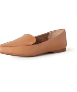 Amazon Essentials Women’s Loafer Flat, Camel Faux Leather, 8 Wide