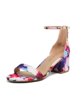 DREAM PAIRS Womens Low-Chunk Low Heel Pump Sandal,Size 6.5,FLORAL,LOW-CHUNK