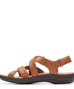 Clarks Women’s Laurieann Rena Flat Sandal, Tan Combi, 9.5