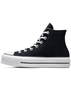 Converse Women’s Chuck Taylor All Star Lift High Top Sneakers, Black/White/White, 7.5 Medium US
