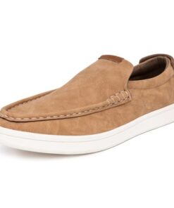 Nautica Men’s Slip-On Loafers Casual Moc Toe Sneakers Boat Shoes Slipper for Men – Lightweight, Comfortable & Breathable-Derwin-Tan Smooth-Size 8.5