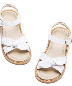 Kiderence Toddler Girls Sandals Little Girls Kids Summer Shoes Toddler White Sandals Size 1