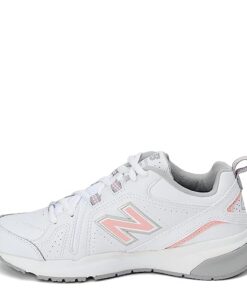 New Balance Women’s 608 V5 Casual Comfort Cross Trainer, White/Pink, 9.5 Wide