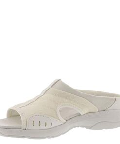 Easy Spirit Women’s TRACIEE2 Flat Sandal, White 140, 9.5 Wide