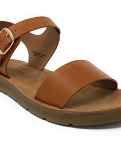 Soda Womens Strappy Flat Sandals Tan Jd 6.5 M US