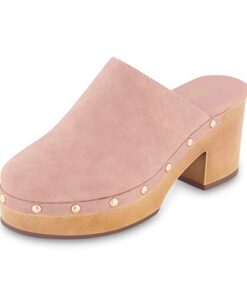 CUSHIONAIRE Women’s Gibbons Faux Wood Clog with Memory Foam Padding, Wide Widths Available, Blush 8.5