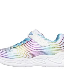 Skechers Wavy Beams Sneaker, White/Multi, 1.5 US Unisex Little Kid