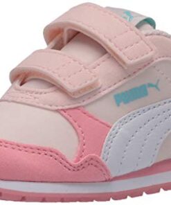 PUMA girls St Runner 2 Hook and Loop Sneaker, Rosewater-peony-puma White, 8 Toddler US