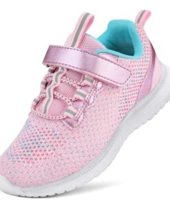 RUNSIDE Kids Shoes, Boys Girls Sneakers Lightweight Athletic Walking/Running Tennis Shoes, Size 11 Little Kid, Pink