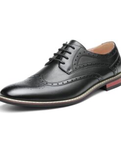 Bruno HOMME MODA ITALY PRINCE Men’s Classic Modern Oxford Wingtip Lace Dress Shoes,PRINCE-3-BLACK,11 D(M) US