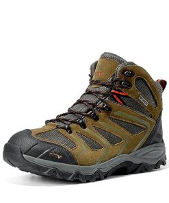NORTIV 8 Men’s Hiking Boots Wide Waterproof Work Outdoor Trekking Backpacking Mountaineering Lightweight Trails Shoes Size 13 M US OLIVE-SUEDE 160448_M-W Armadillo