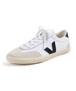 Veja Women’s Volley Sneakers, White/Black, 8 Medium US