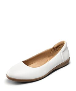 DREAM PAIRS Womens Comfortable Ballet Dressy Work Flats – Round Toe Slip on Office Shoes, White – 8.5 (Sdfa2312w)