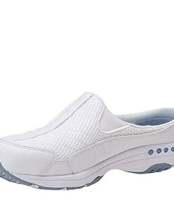 Easy Spirit womens Traveltime Clog White/Light Blue 9.5 W US