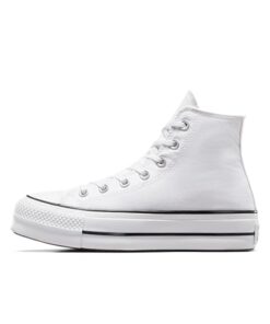 Converse Women’s Chuck Taylor All Star Lift High Top Sneakers, White/Black/White, 8 Medium US