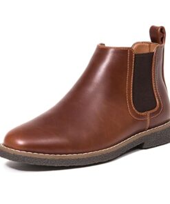 Deer Stags Boy’s Zane Chelsea Boot, Redwood/Dark Brown, 5 Big Kid