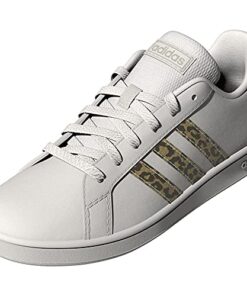adidas Grand Court Sneaker, White/White/White/Champagne Metallic, 7 US Unisex Big Kid