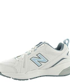 New Balance Women’s 608 V5 Casual Comfort Cross Trainer, White/Light Blue, 8