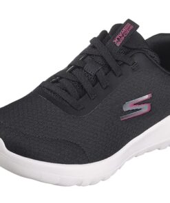 Skechers Women’s Go Walk Joy-Ecstatic Sneaker, Black/White, 10