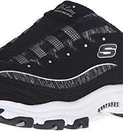 Skechers Sport Women’s D’Lites Slip-On Mule Sneaker, Black/White, 11 W US