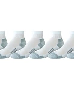 Amazon Essentials Men’s Performance Cotton Cushioned Athletic Ankle Socks, 6 Pairs, White, 12-14