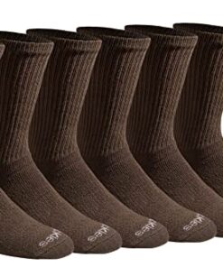 Dickies Men’s Dri-Tech Moisture Control Crew Socks Multipack, Essential Worker Brown (6 Pairs), X-Large