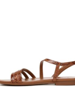 Naturalizer Womens Salma Strappy Flat Sandal Brown Snake 8 M