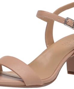 Naturalizer Womens Bristol Ankle Strap Chunky Block Heel Dress Sandal,Crème Brulee Beige,7.5M