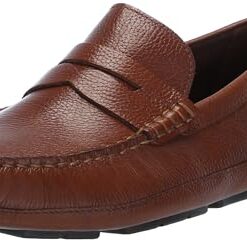 Cole Haan Men’s Wyatt Penny Driver Driving Style Loafer, British Tan/Nicotine, 10