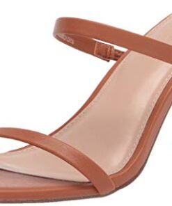 The Drop Women’s Avery Square Toe Two Strap High Heeled Sandal, Toffee, 8