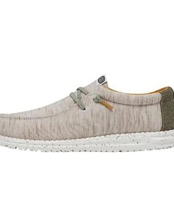 Hey Dude Men’s Wally Jersey Taupe Size 11 | Men’s Shoes | Men’s Slip-on Loafers | Comfortable & Light-Weight